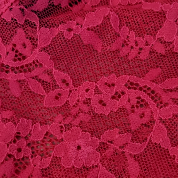 VICTORIA'S SECRET Hot Pink Lace and Fishnet Teddy - Picture 2 of 5
